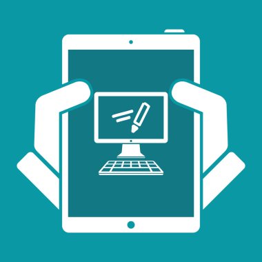 Uygulama için el yazısı - vektör düz simgesi