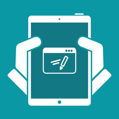 Uygulama için el yazısı - vektör düz simgesi