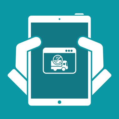 Kamyon taşıma güvenlik bilgisayar kontrollü - vektör düz ICO