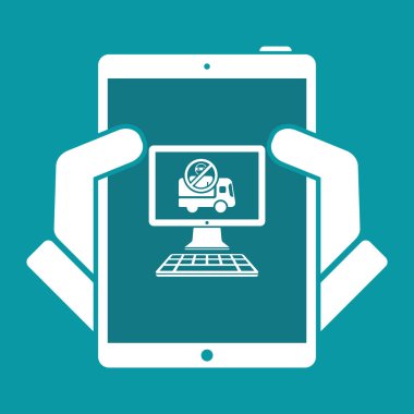 Kamyon taşıma güvenlik bilgisayar kontrollü - vektör düz ICO