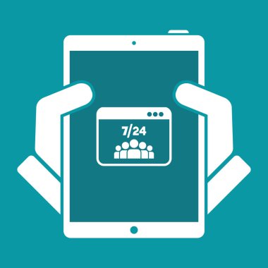 7/24 web ekibi - vektör düz simgesi