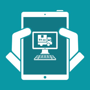 Kurye Web sitesi düğmesi - vektör düz simgesi