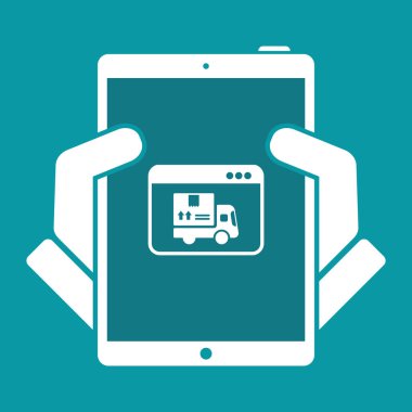 Kurye Web sitesi düğmesi - vektör düz simgesi