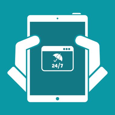 Tam bilgisayar koruması - vektör düz simgesi