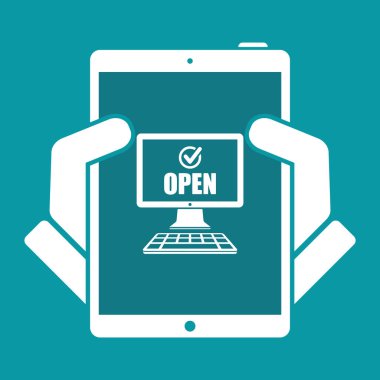 E-ticaret onay açık - vektör düz simgesi