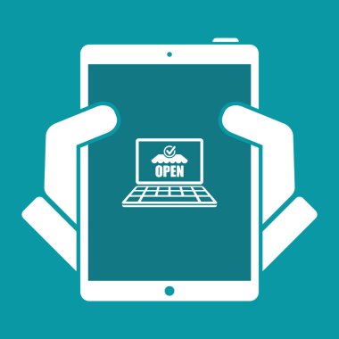 Web mağaza aç - vektör düz simgesi