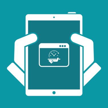 Tam zamanlı online hizmetler - vektör düz simgesi