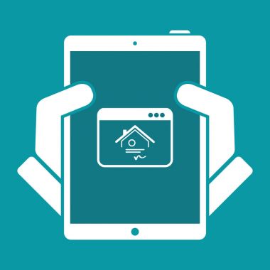 Evi belgesi - vektör simge bilgisayar uygulama