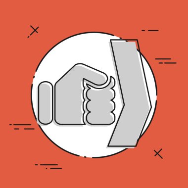 Tek izole yumruk simgesi