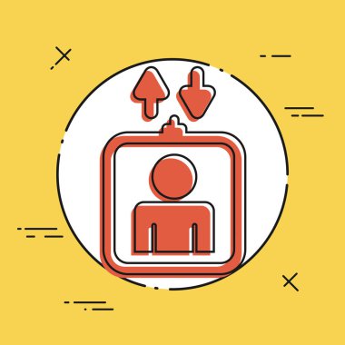 Tek izole Asansör simgesi