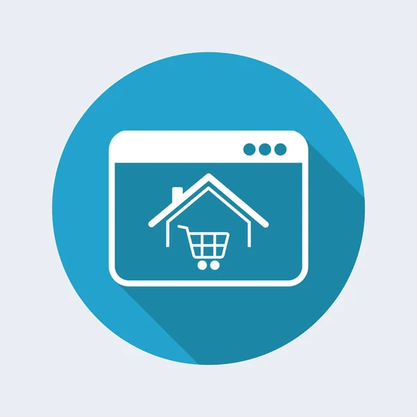 E-shopping and house delivery - Vector icon for computer website — Stock Vector