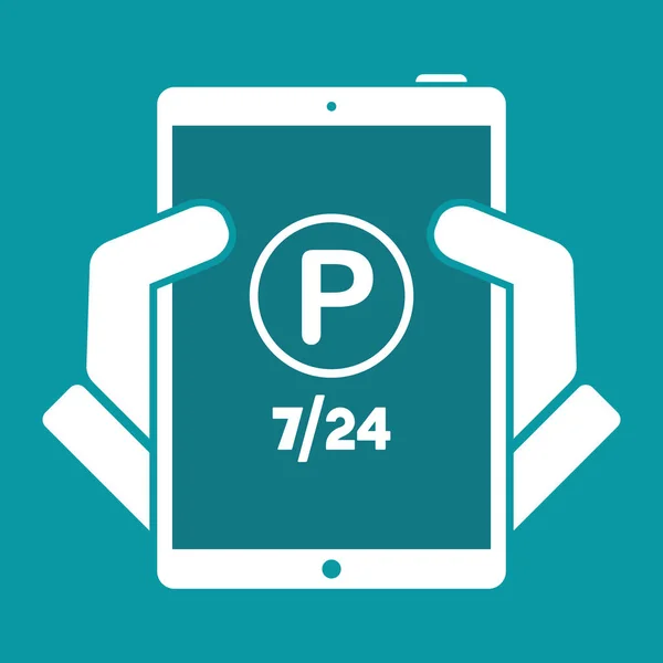 Steady parking service 24/7 - Vector web icon — Stock Vector
