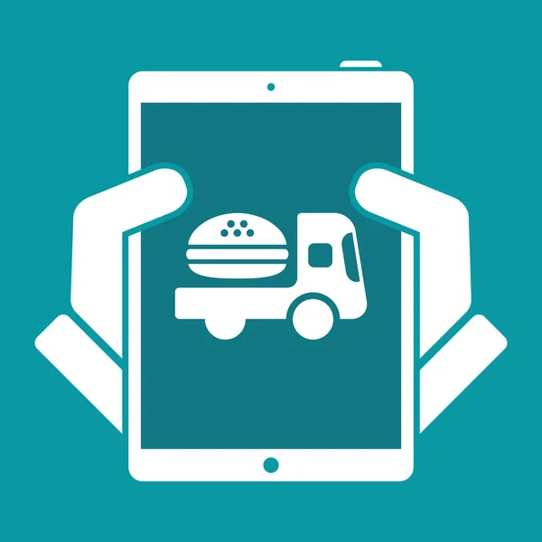 快餐食品送货服务-矢量平面图标 — 图库矢量图片