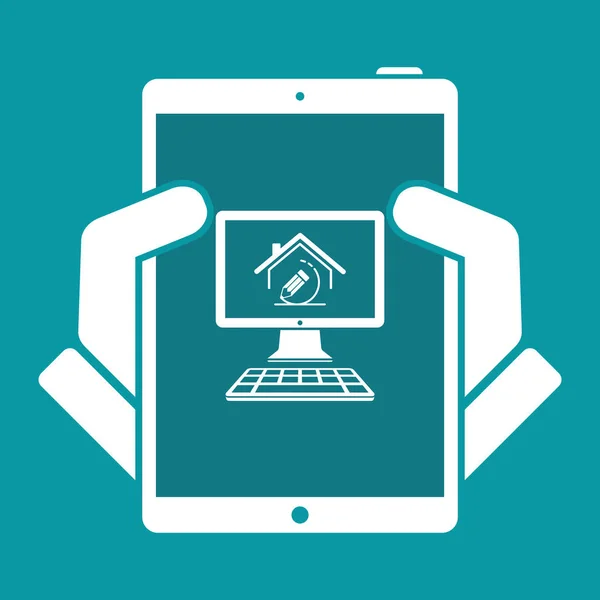 House design project - Vector icon of computer application — Stock Vector