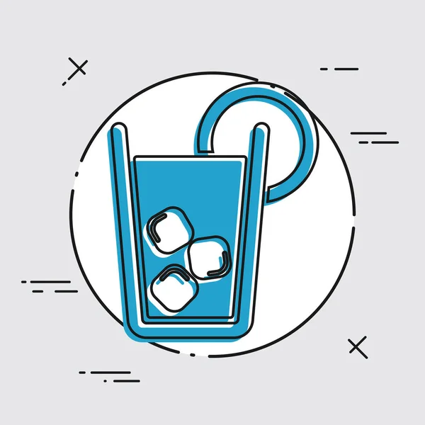 Cocktail Icône plate — Image vectorielle
