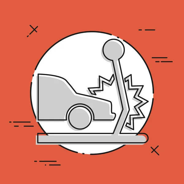 Accidente de coche único icono aislado — Archivo Imágenes Vectoriales