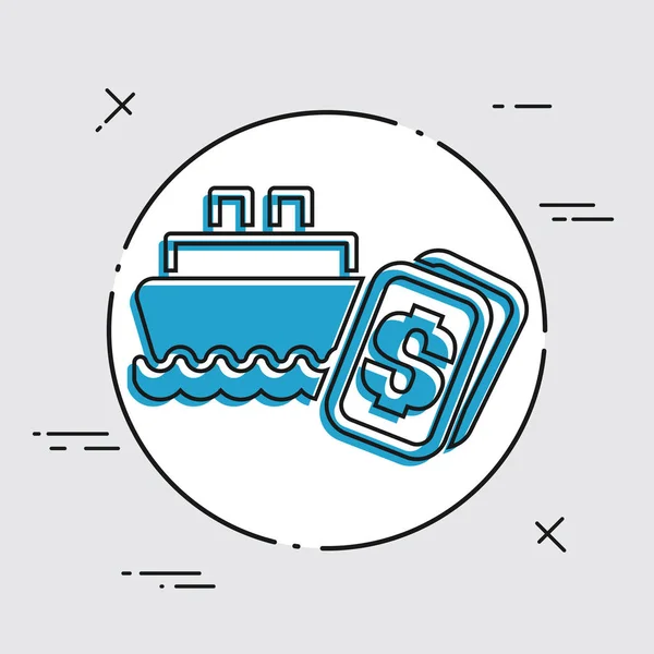 Icono de costo naval — Vector de stock