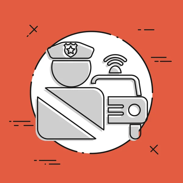 Single isolated police icon — Stock Vector