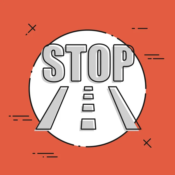 Road stop icon — Stock Vector