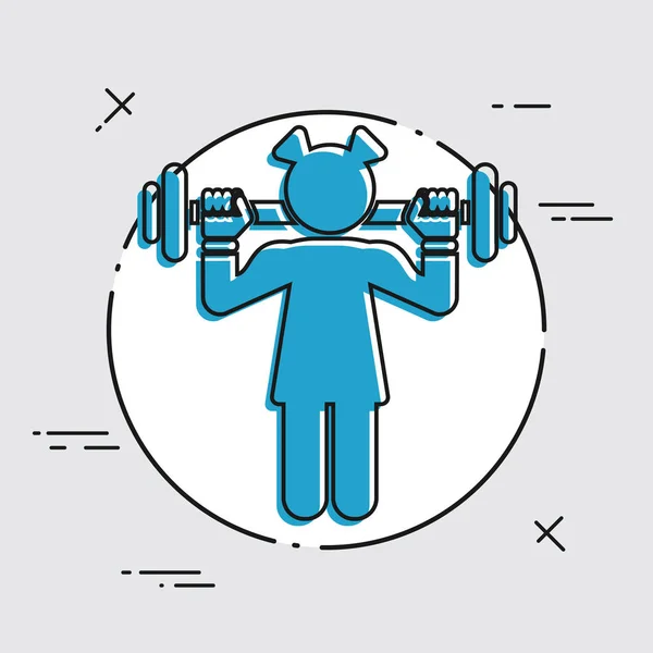 Girl gym icon — Stock Vector