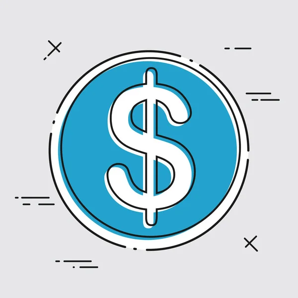 Één geïsoleerde dollar-pictogram — Stockvector