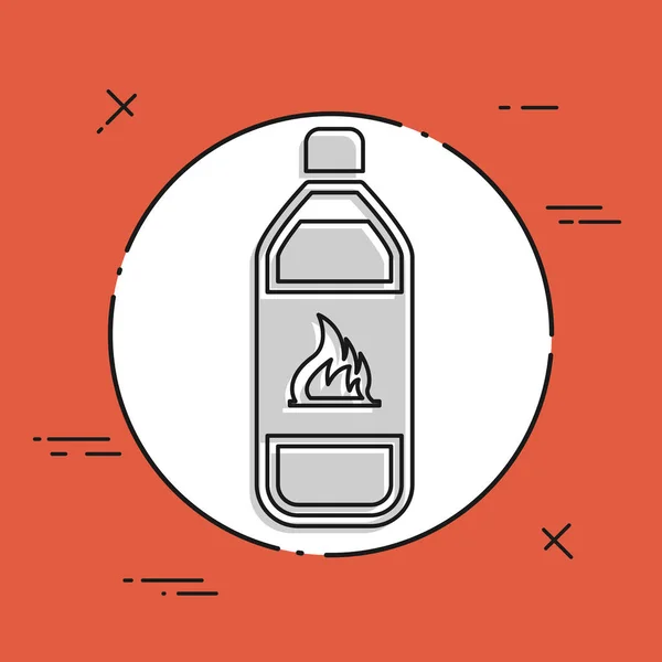 Icône bouteille inflammable — Image vectorielle