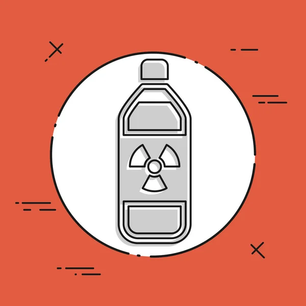 Radioactive bottle icon — Stock Vector