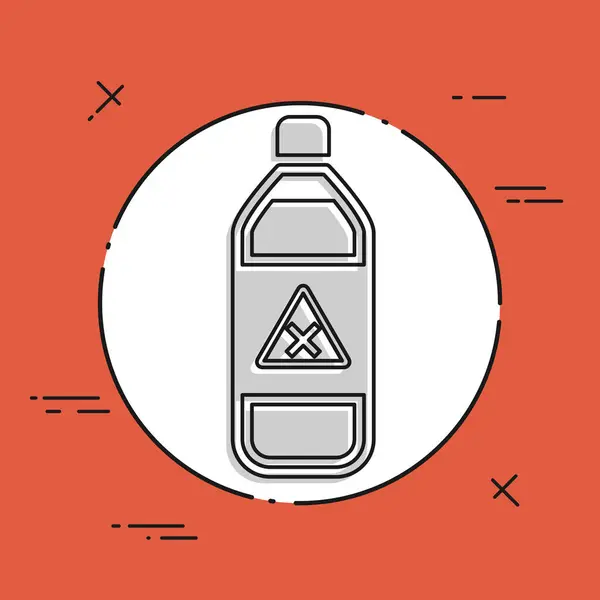 Icona bottiglia pericolo — Vettoriale Stock