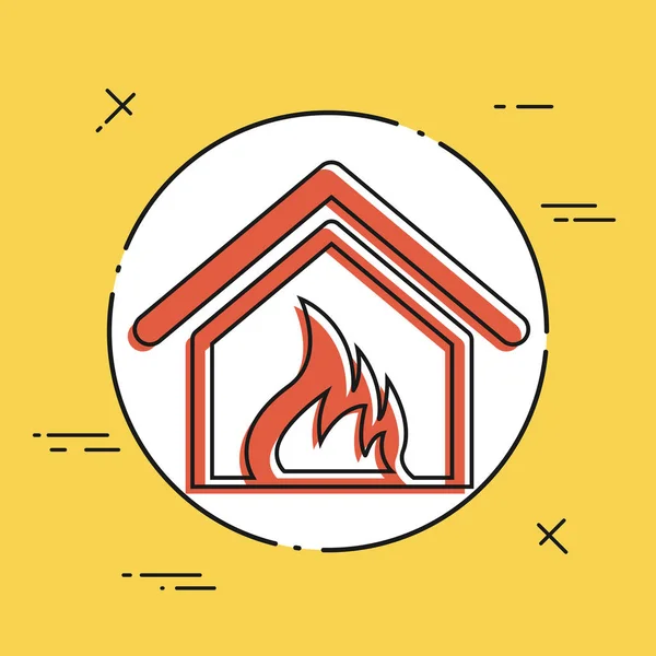 Požár domova ikony — Stockový vektor