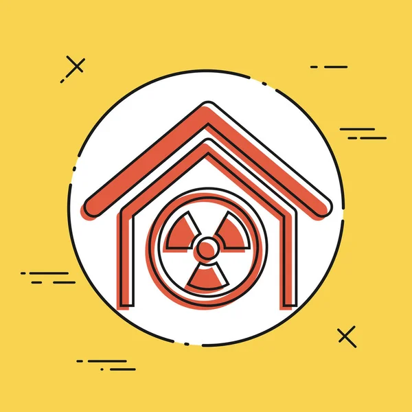 Single isolated radioactive icon — Stock Vector