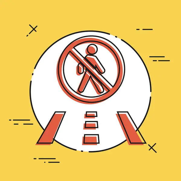Icône de marche interdite — Image vectorielle