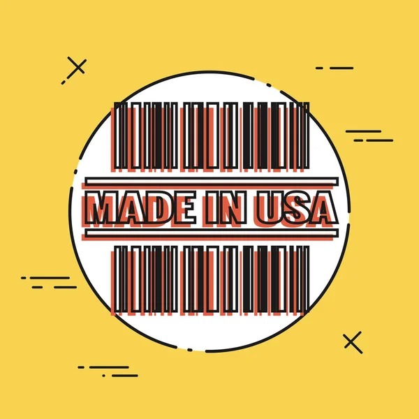 Aislado único hecho en icono de EE.UU. — Vector de stock