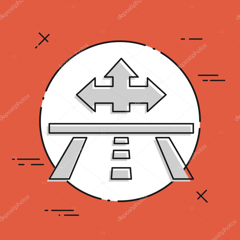 single isolated road direction icon