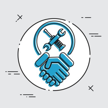 işçi karşılıklı simgesi