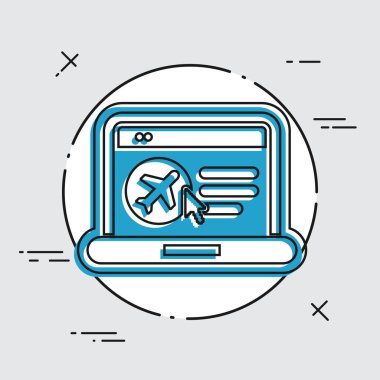 Web uçak rezervasyon simgesi