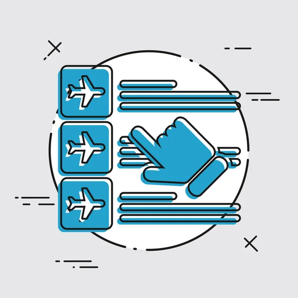 Letecká společnost rezervace ikona — Stockový vektor