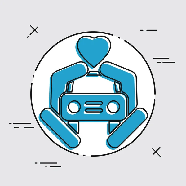 Car love icon — Stock Vector