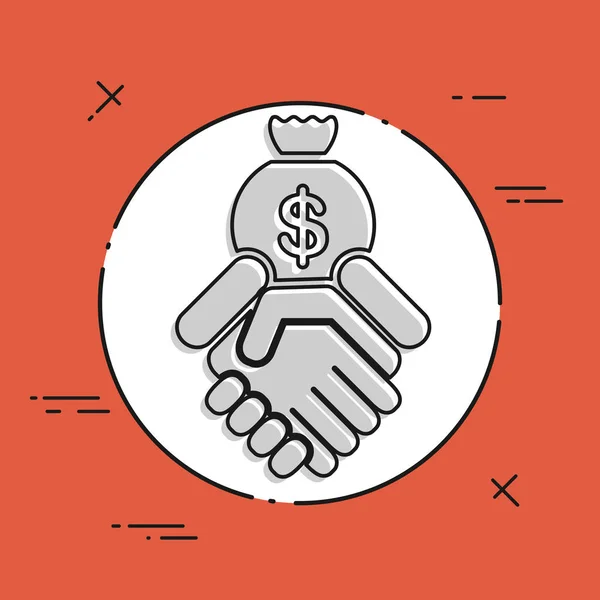 Ikone der finanziellen Einigung — Stockvektor