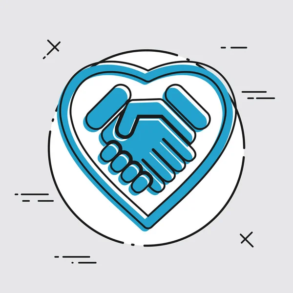 Love handshake icon — Stock Vector