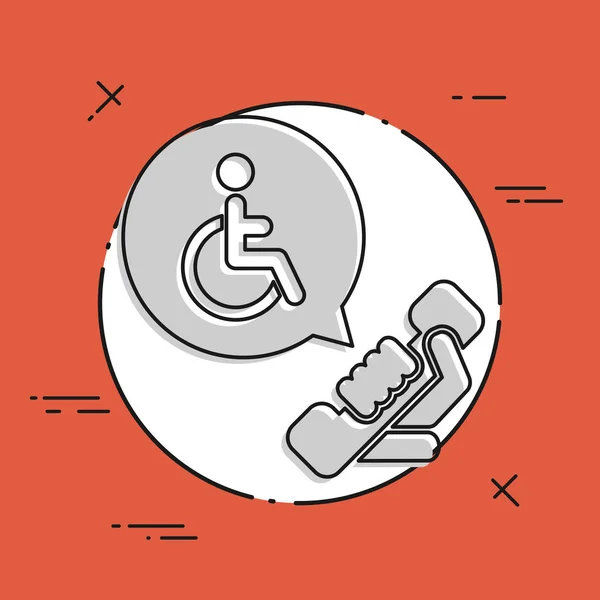 Linea di assistenza per disabili — Vettoriale Stock