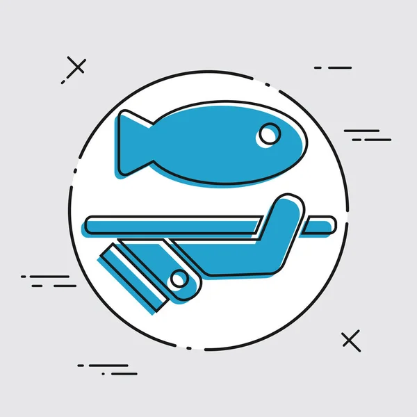 Jediné ryby ikona — Stockový vektor