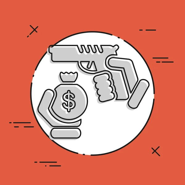 Robbery flat icon — Stock Vector