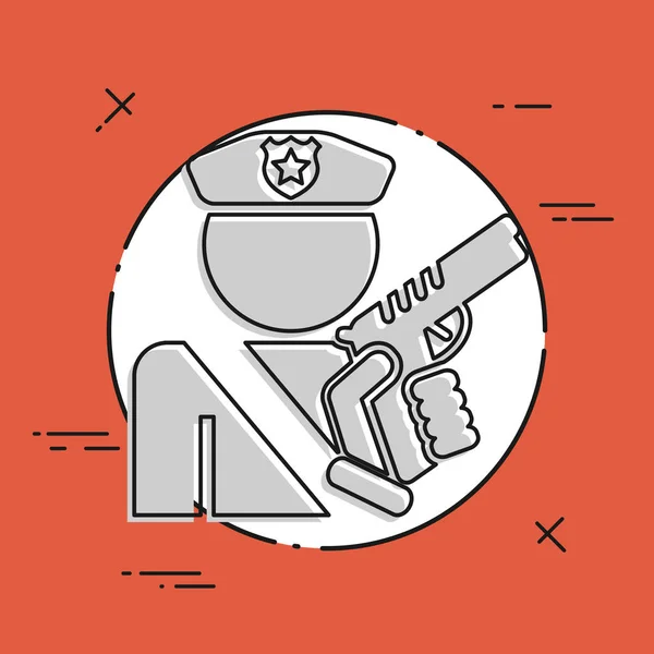 Politieagent platte pictogram — Stockvector
