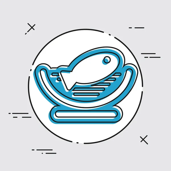 Balık ikonu tabağı — Stok Vektör