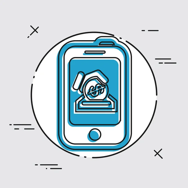Icône de la banque mobile — Image vectorielle