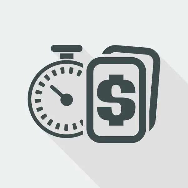 Single isolated time money icon — Stock Vector