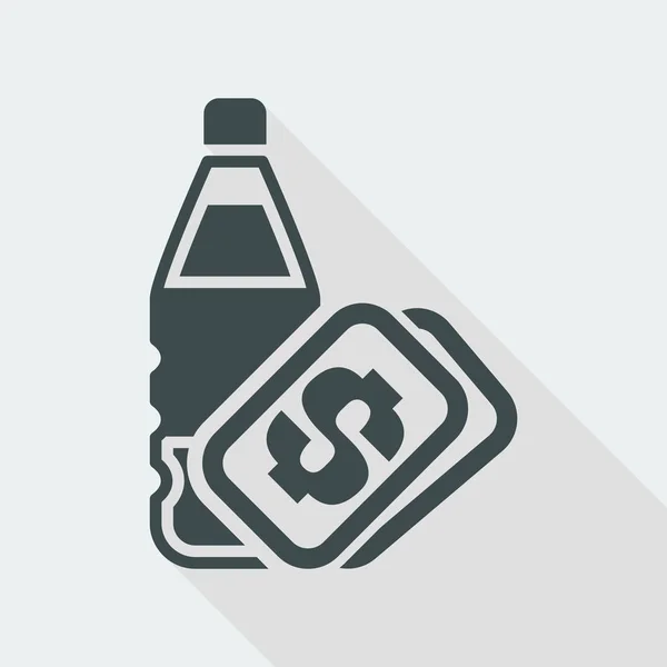 Single isolated bottle price icon — Stock Vector