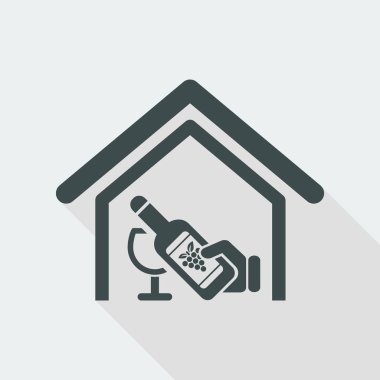 Tek izole şarap simge