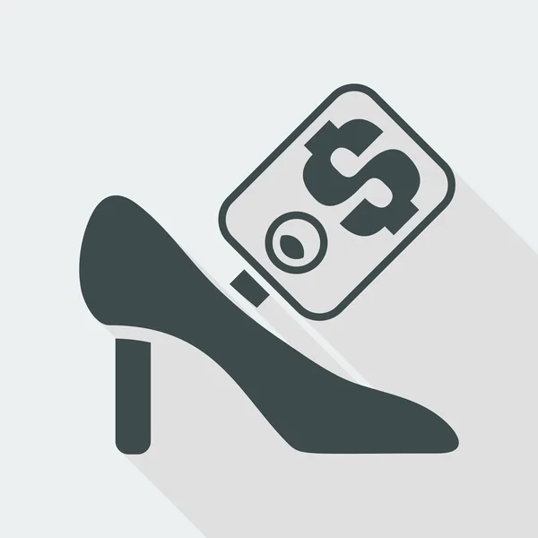 Female shoe sale icon — Stock Vector