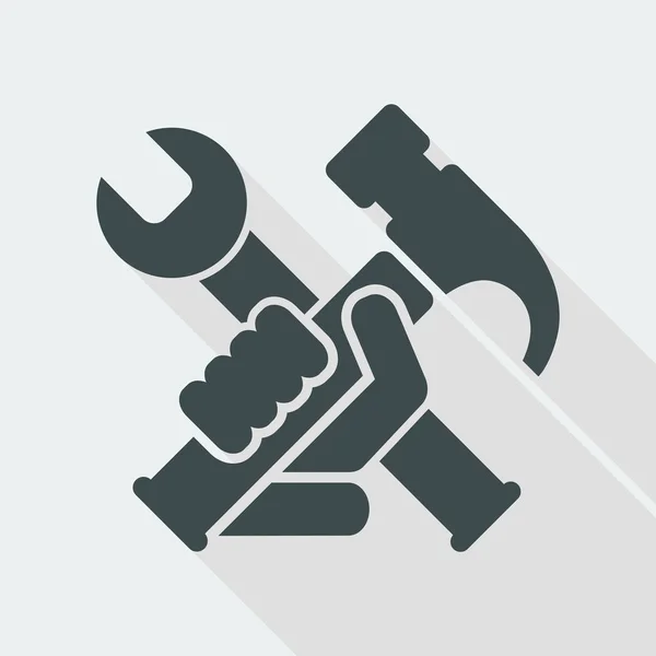 Hamer en de moersleutel pictogram — Stockvector